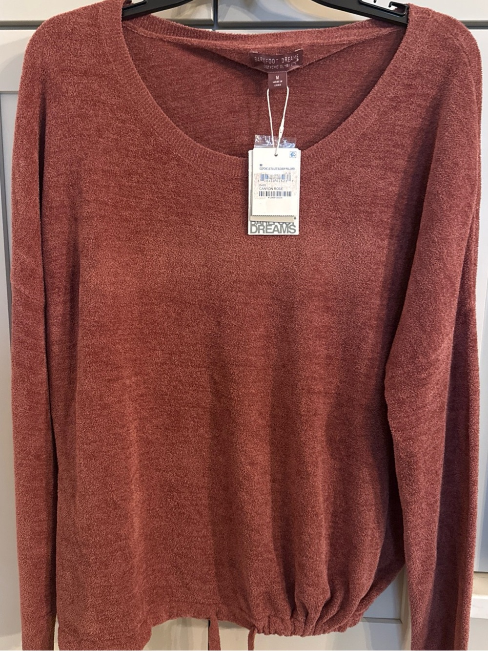 Barefoot Dreams Cozychic Ultra Lite Slouchy Pullover Womens Medium Canyon Rose